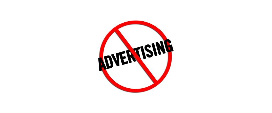 Una imagen con una prohibición de publicidad