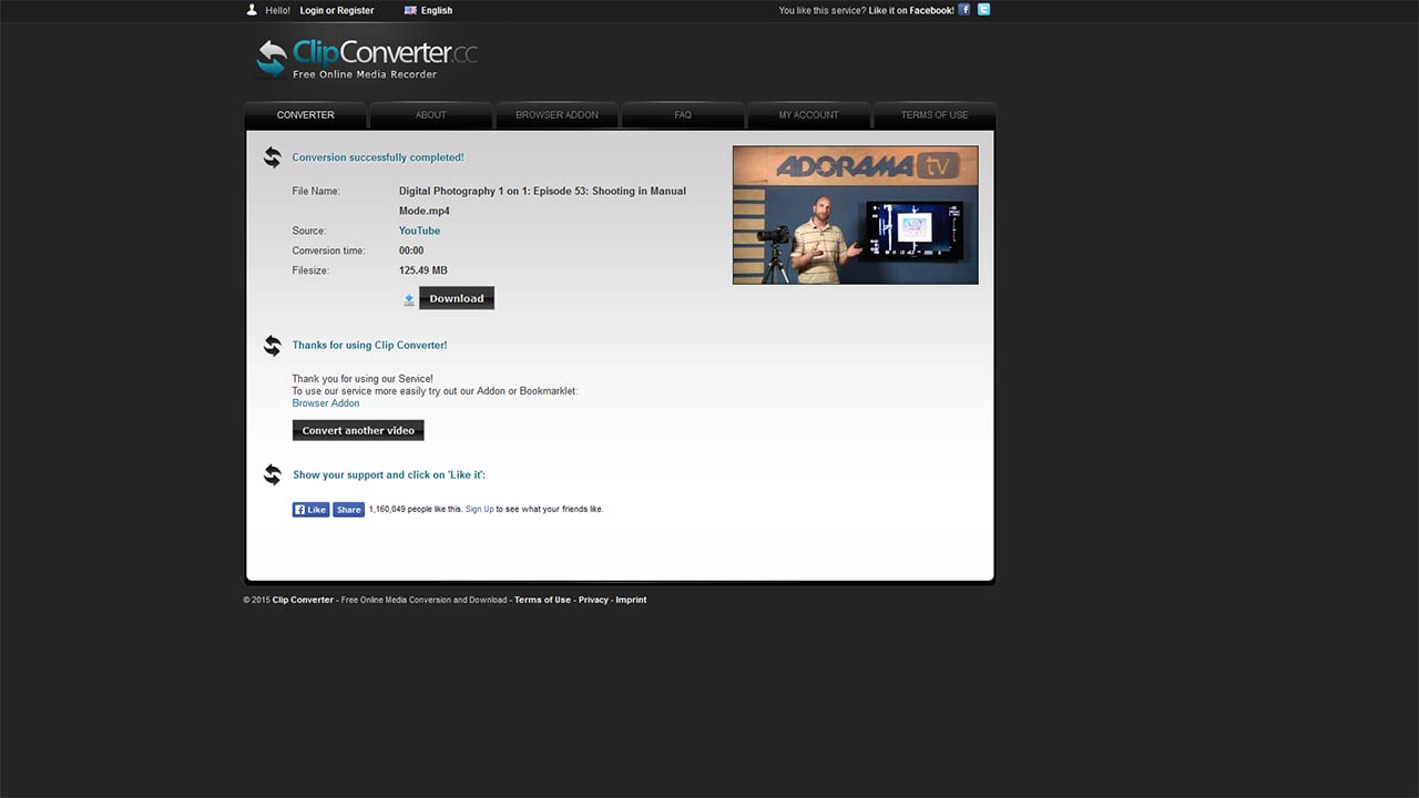 Descarga de archivo en ClipConverter